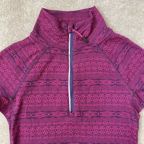 Eddie Bauer Quarter Zip Womens Small Purple Pink Knit Top Shirt Sweater Pullover - Picture 2 of 9